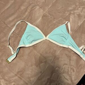 Light blue and white bikini top size small great condition